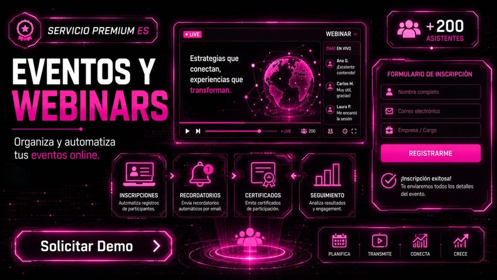 [SERV-MKT-004] Gestion de Eventos y Webinars
